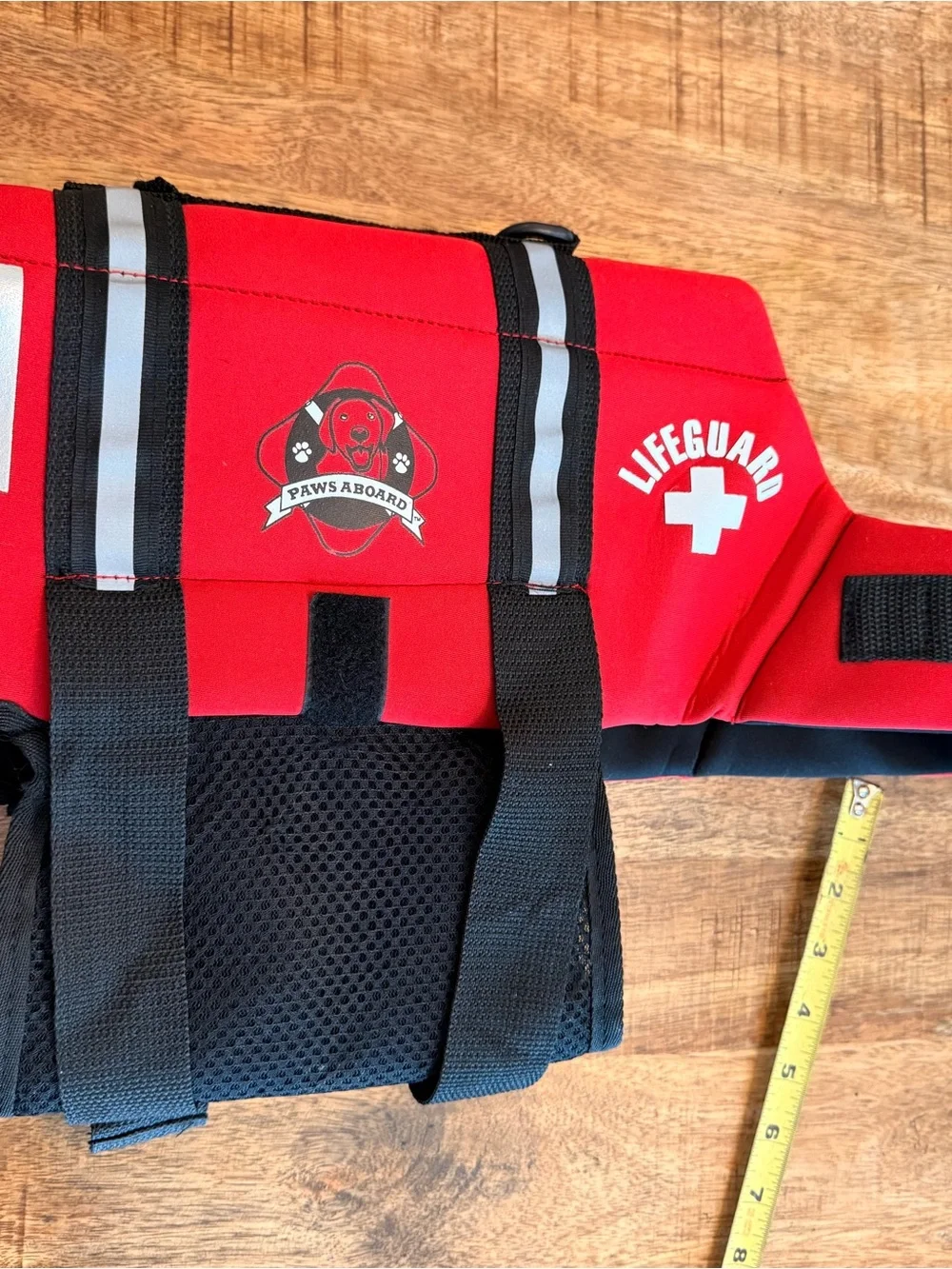 Paws Aboard Red Lifeguard-Style Dog Life Jacket size medium- never used -